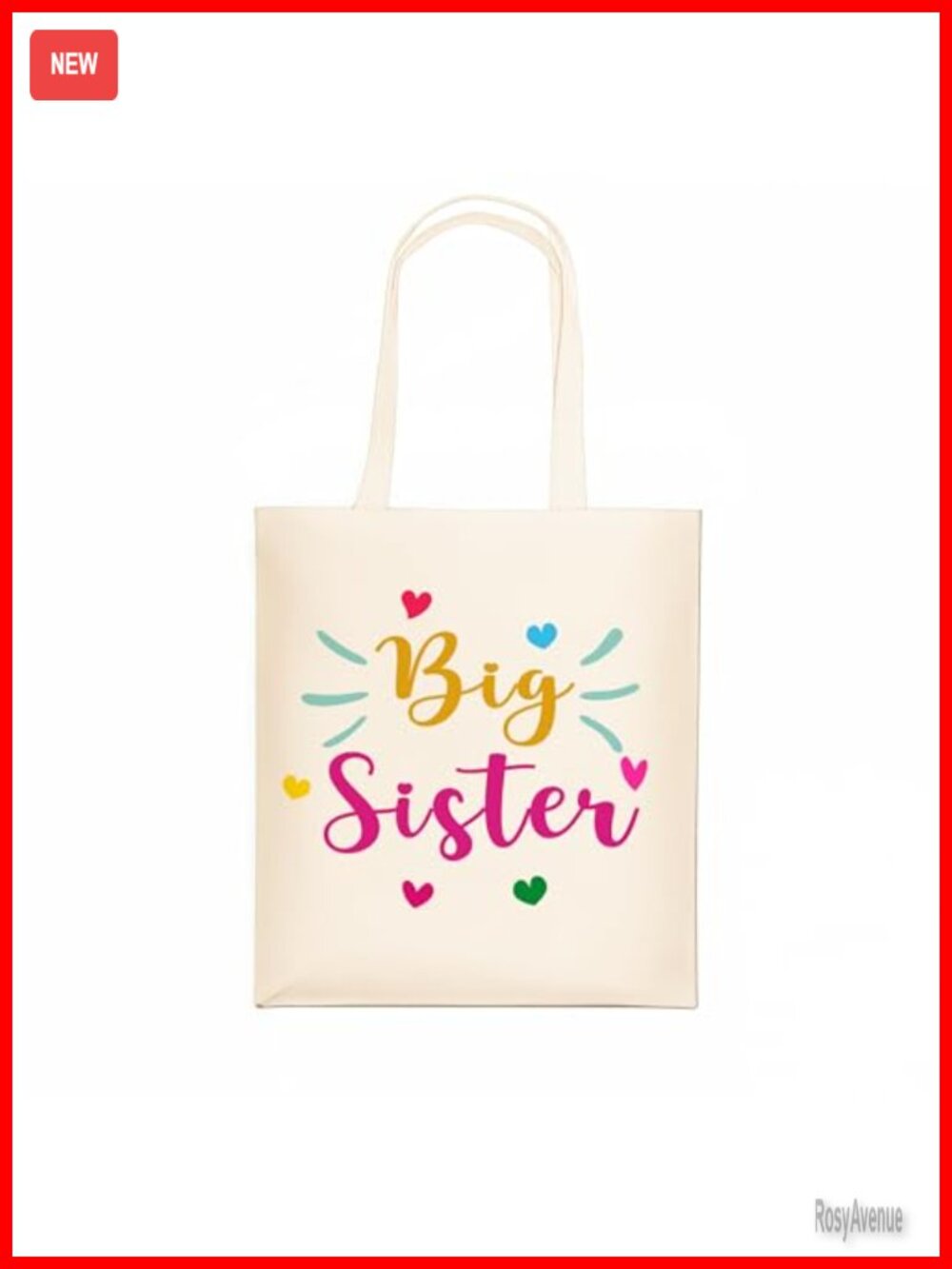 Big Sister Canvas Tote Bag Reusable Shoulder Grocery Beach Bag
